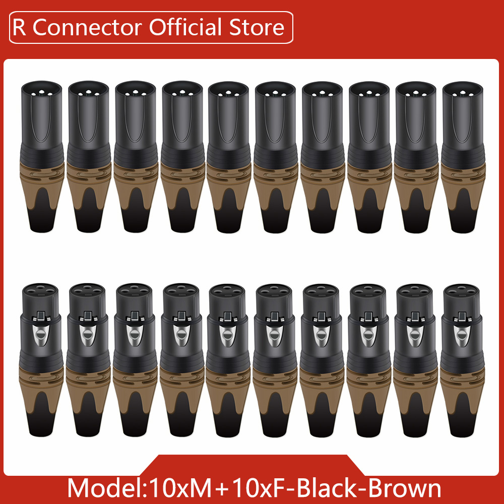 20pcs/10sets Colorful 3Pin XLR Female Jack Male Plug 3Pole XLR Socket Audio Microphone Cable Wire Connectors Power Adapter: WHITE