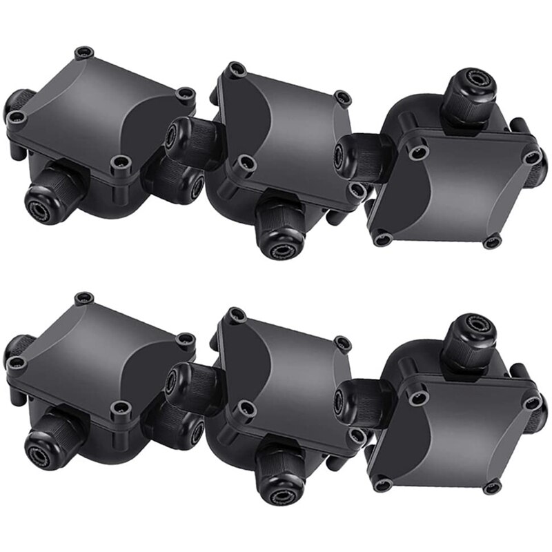 Box Waterproof IP68 External Electrical Junction Box 3 Way Cable Connector Outdoor for 5.5mm-10.2mm (Pack of 8)