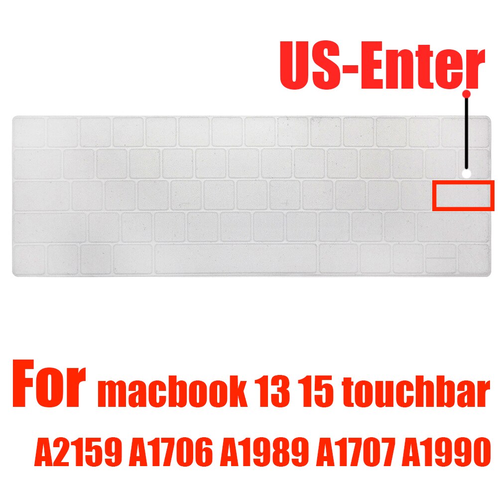 laptop accessories keyboard cover For macbook pro13 touchbar Keyboard stickers keyboard cases A2159 A1706 A1707 A1989 A1990: US-Enter Clear