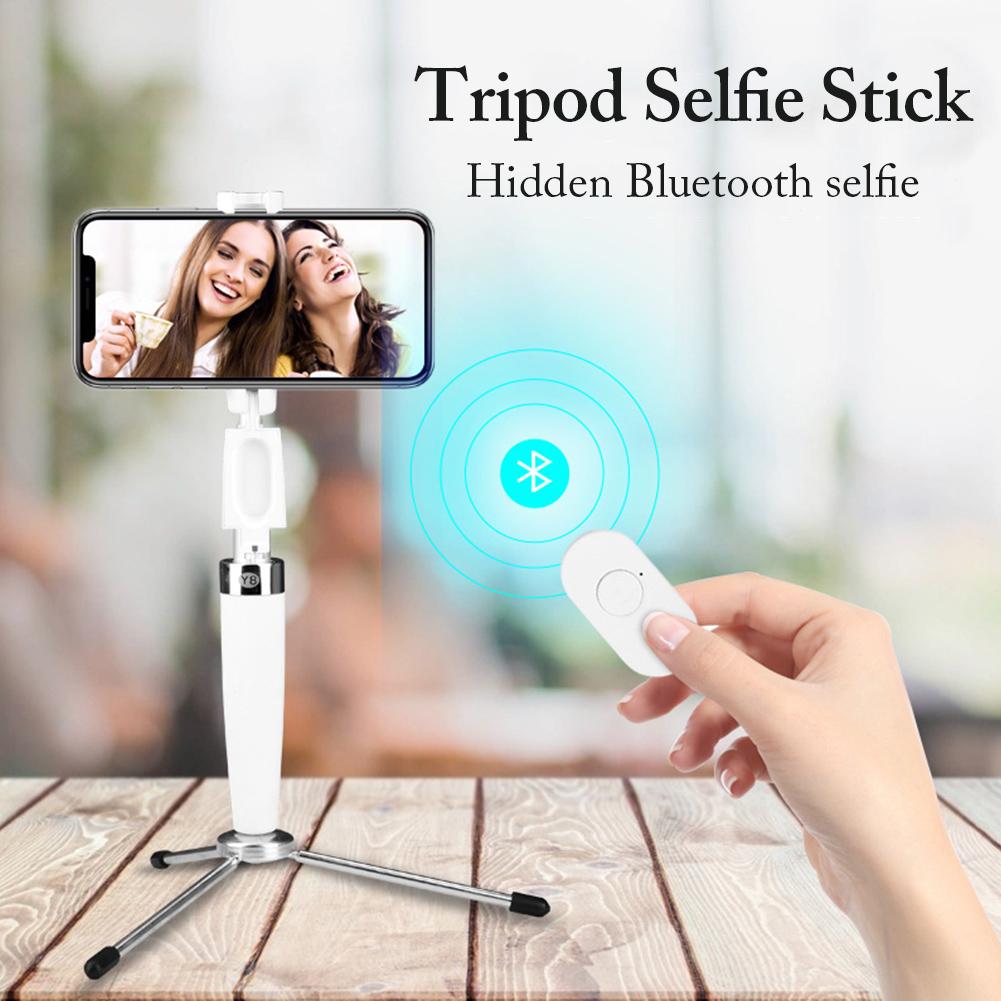 Tripé de tiro ao vivo da liga de alumínio universal bluetooth da vara de selfie do tripé: Default Title