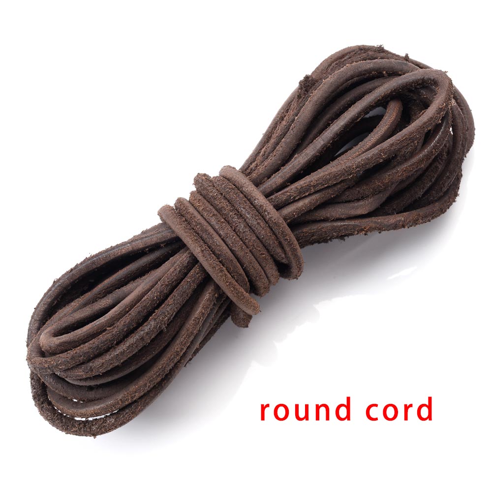 Bracelet en fil de cuir tressé de 5 mètres, cordon rond et plat en cuir, corde à faire soi-même: 12