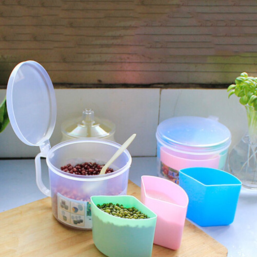 3 Grid Keuken Kruiden Keramische Opbergdoos Met Lepel Koffie Thee Suiker Container Pot Verzegelde Blikken Draagbare