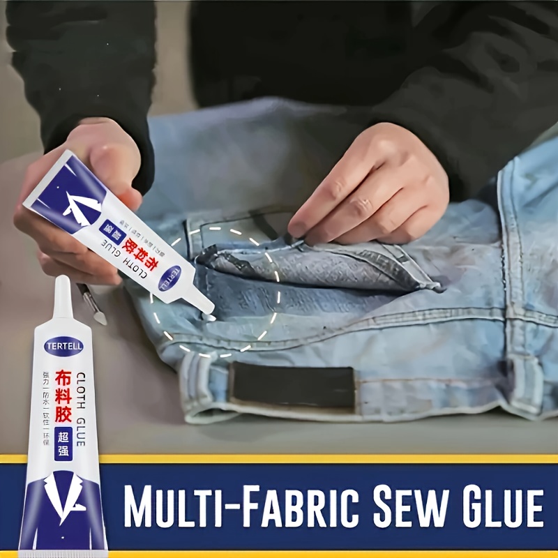 50ml hurtigttørrende tekstillim vandtæt syning stærk klæbemiddel egnet til denim syntetisk læder og materialer