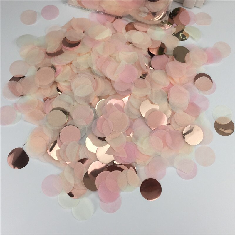1 tomme 30g/ pose blush champagne & amp; rosa guld silkepapir konfetti cirkler blanding bryllup bryllup fødselsdagsfest bordpynt: Default Title