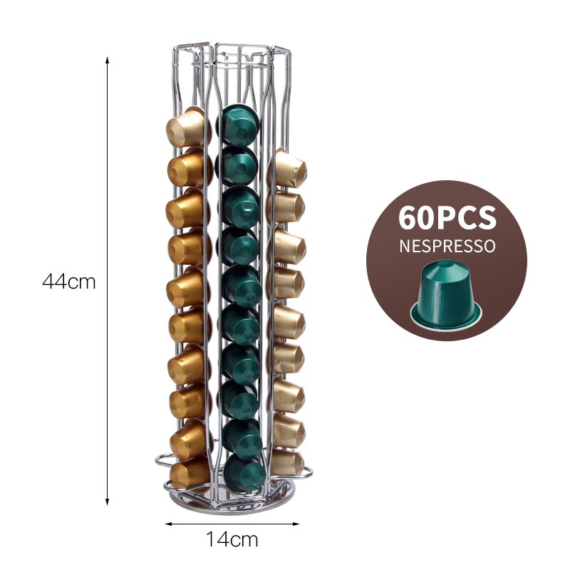 Porte-dosettes de café Nespresso , support de stockage de 60 Capsules Nespresso, étagères métalliques de cuisine, organisateur de Capsules