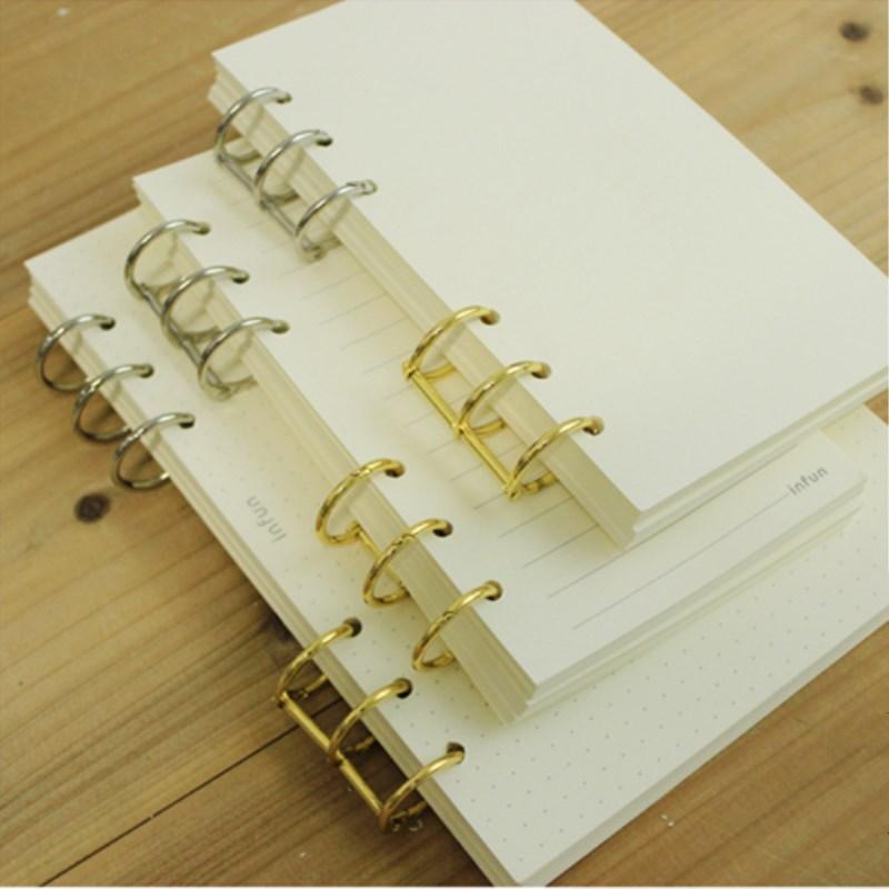 1 par løs blad spiral notesbog rustfrit stål klip 3 huller ringbinder dejligt fyld dokument notesbog sød mappe