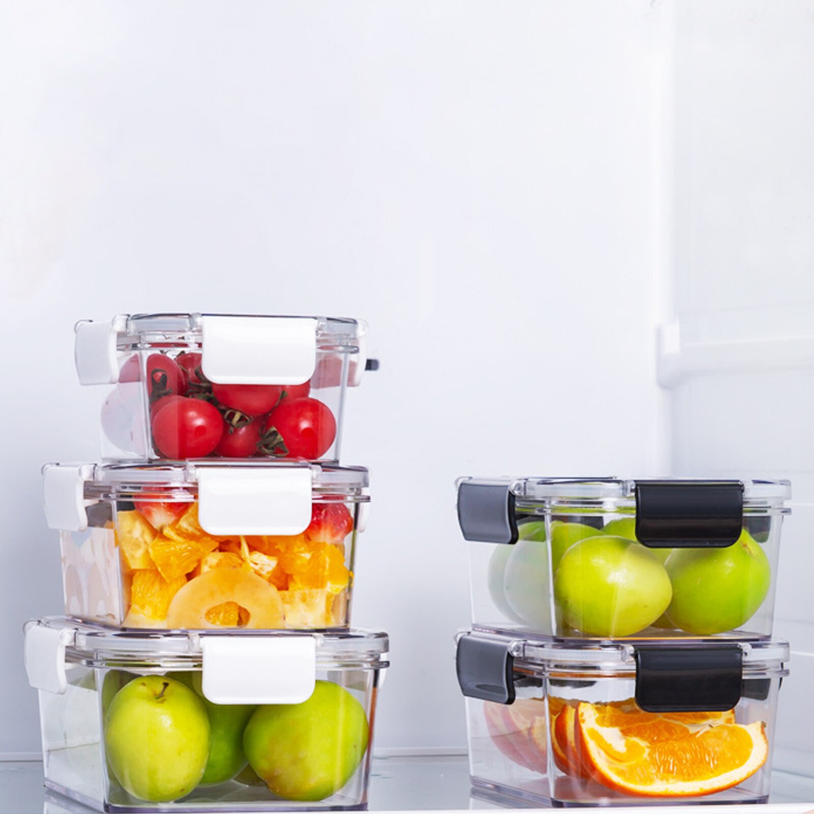 1100ml 800ml Fresh-keeping Box Transparent Glass Kitchen Refrigerator Sealed Box Fruit Vegetables Meat Food Storage Container