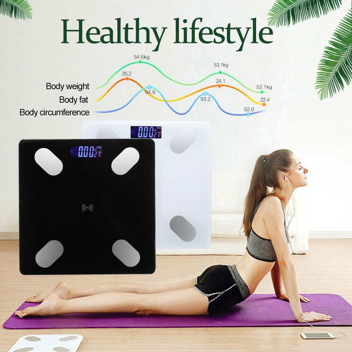 Body Fat Scale Floor Scientific Smart Electronic LCD LED Digital Weight Bathroom Balance bluetooth APP for Android or IOS