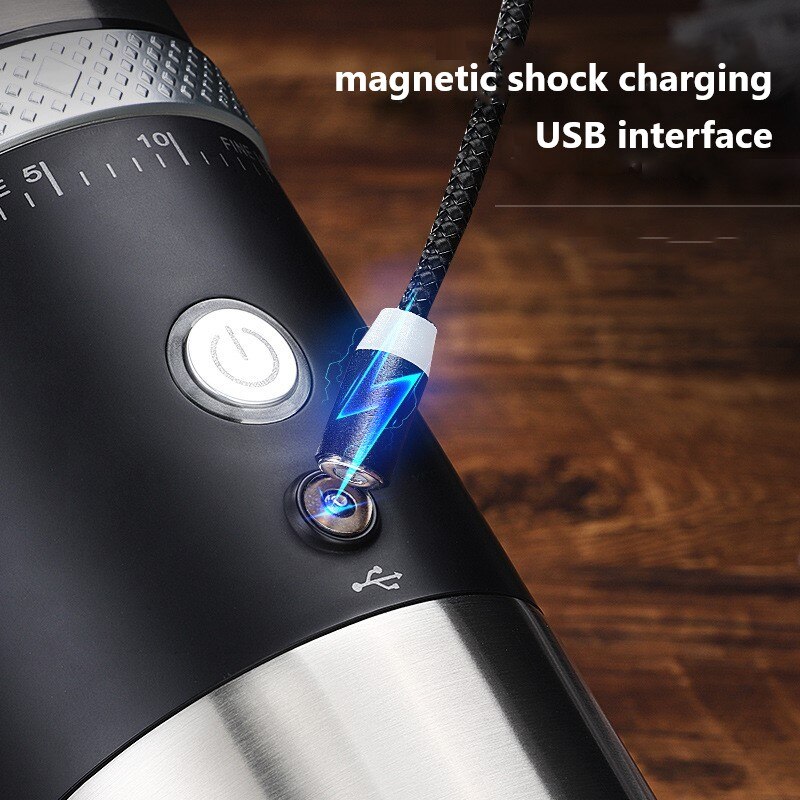 Stainless Steel Coffee Grinder USB Rechargeable Electric Coffee Cup Ffice Home Automatic Coffee Machine Kitchen Coffe Grinder