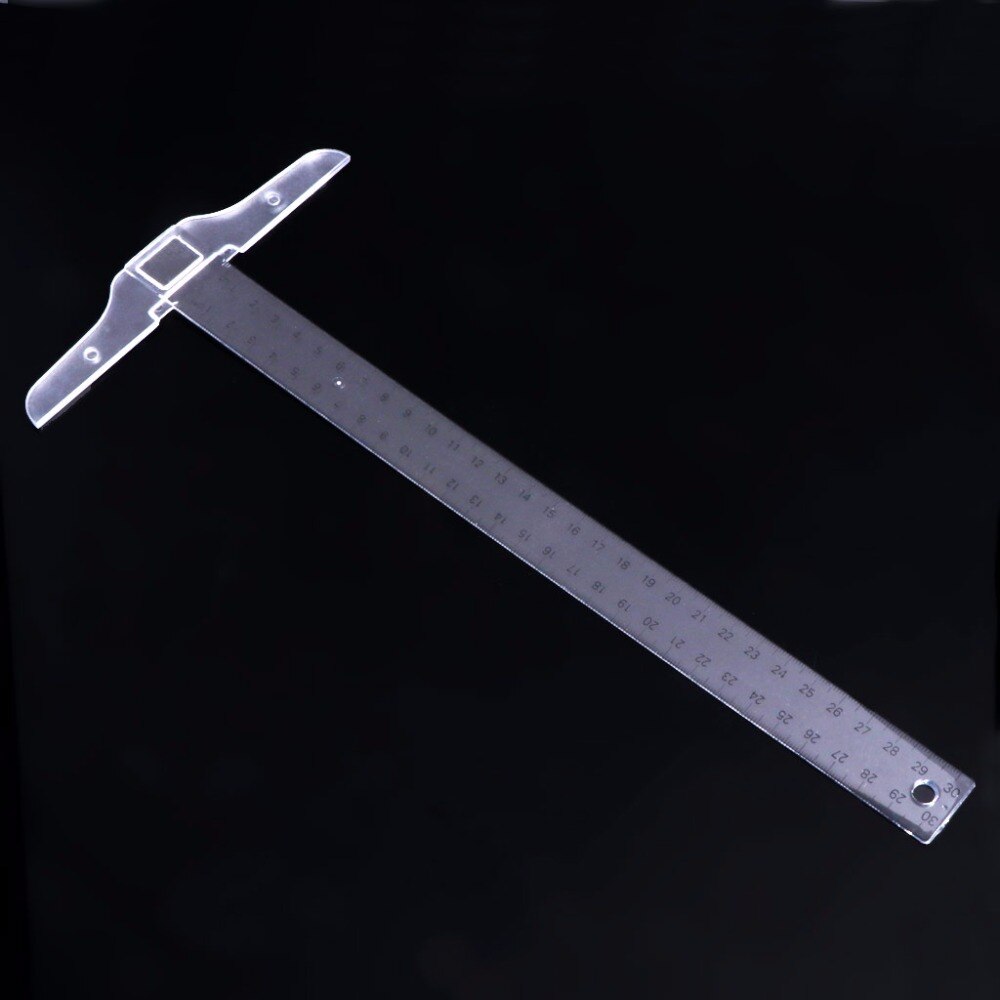 30cm 12'' Plastic Metric T Square Double Side Ruler Tool Measurement Measuring