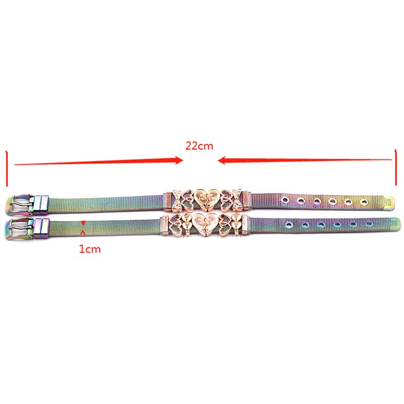 Dubbele kleur roestvrijstalen mesh armband diy eenhoorn bedel voor vrouwen heren armband sieraden verjaardag direct