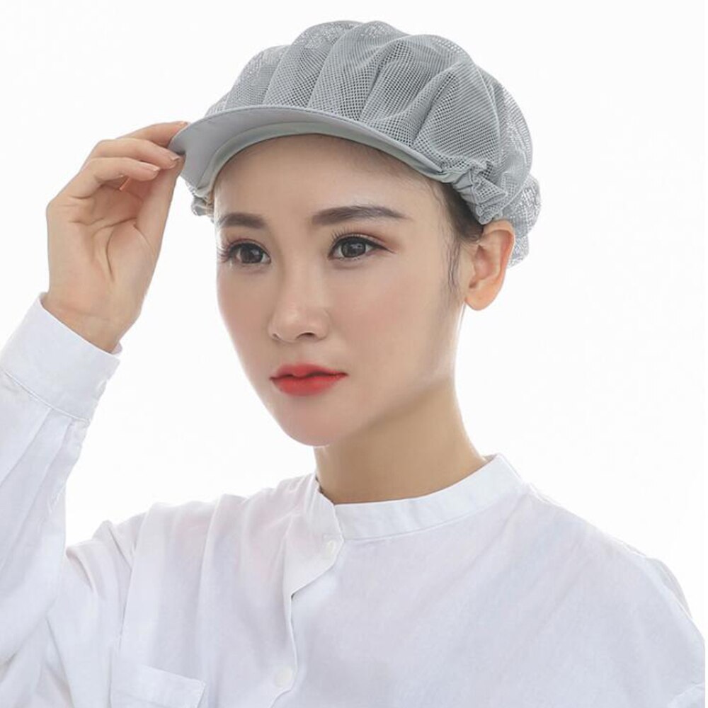 Niaahinn, gorras de malla elásticas Unisex transpirables para hombres y mujeres, sombreros de Ropa de Trabajo para trabajadores de fábrica, servicio de alimentos, gorras para llevar en el taller: Gris