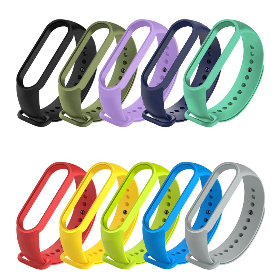 Correa de silicona para Xiaomi Amazfit Band 5, pulsera deportiva de repuesto, accesorios para Mi Band 6 y 5, 10 Uds.: for Mi Band 6