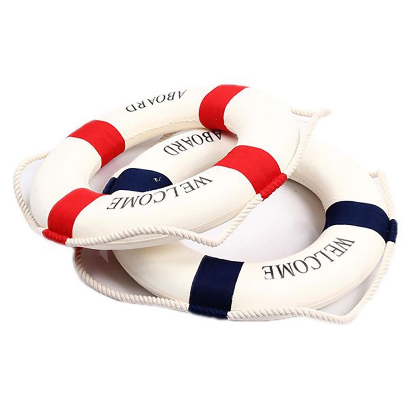 4Size Navy Mediteranean Zee Reddingsboei Muurstickers Opknoping Reddingsboei Voor Bar Home Decor Props Nautische Leven Ring Bruiloft ambachten