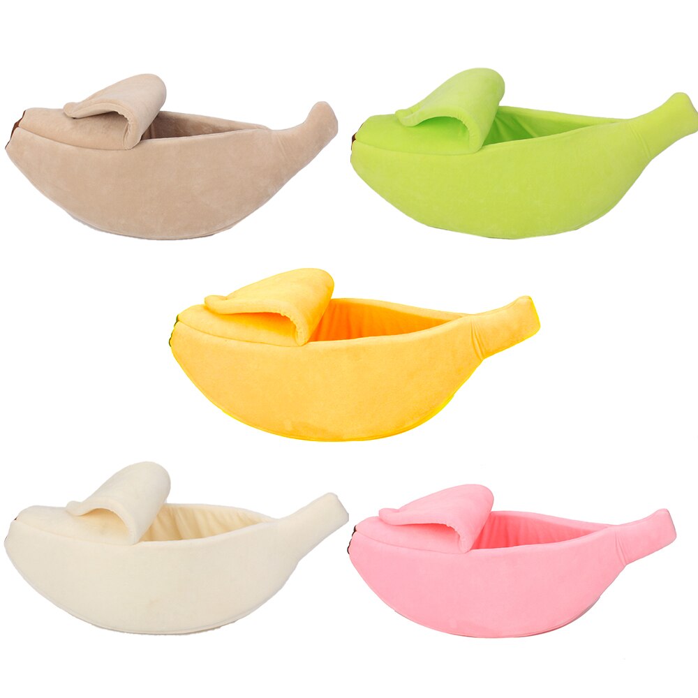 Banaan Vorm Pet Hond Kat Bed Mat Huis Duurzaam Kennel Doggy Puppy Kitten Kussen Mand Warm Draagbare Hond Kat Supplies