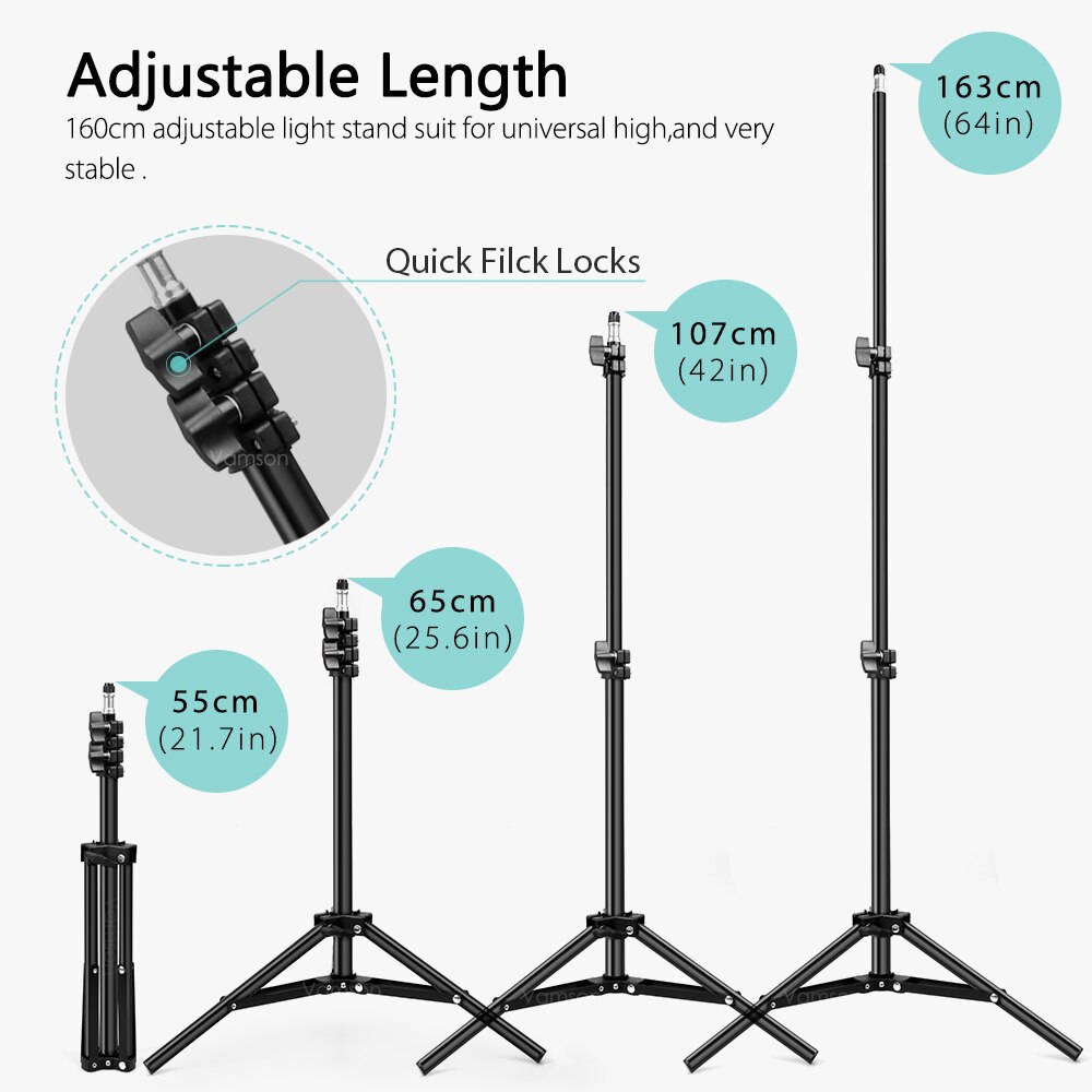 Vamson Selfie LED Anello di Luce della lampada con il Treppiedi Del Basamento Del Supporto Del Supporto Del Telefono per Streaming In Diretta/Trucco/YouTube Video Fotografia illuminazione anulare
