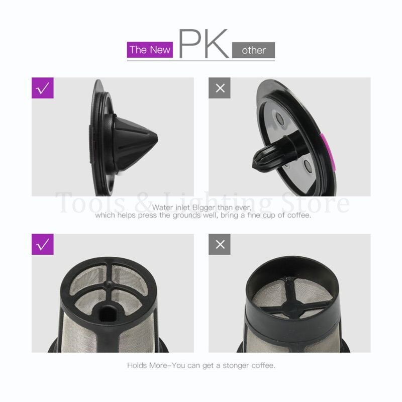 Refillable Coffee Filter Cup Reusable Coffee Pod Filled Capsule Compatible With Keurig 2.0 1.0 K Cup Coffee Makers