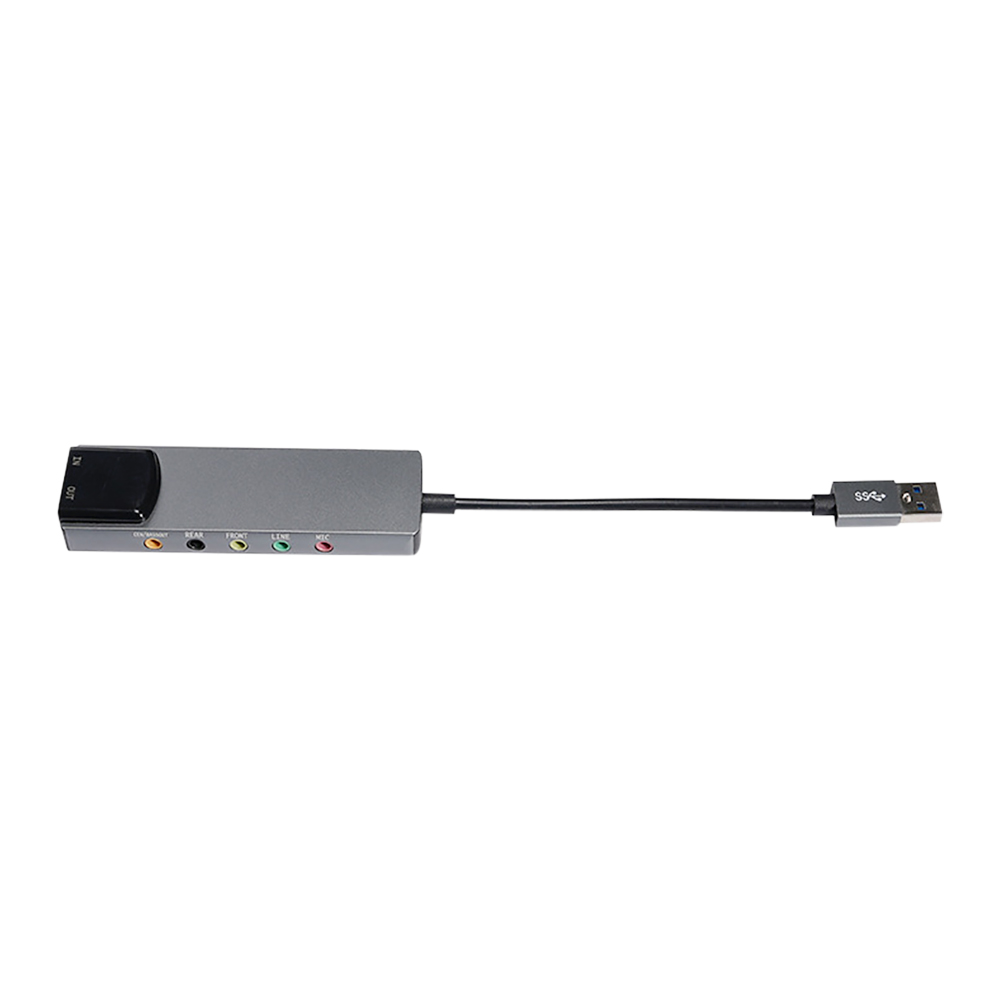 6-in-1 USB External Optical Sound Card Multifunction Audio Converter Adapter for Notebook Aluminium Sound Card
