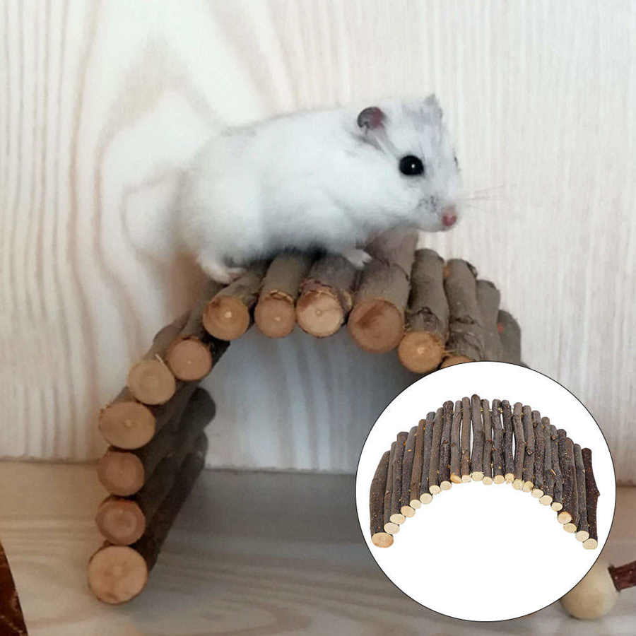 Træ hamster legetøj hamster stige hamster bue bro bue bro hamster stige kanin små dyr kæledyr bur tilbehør