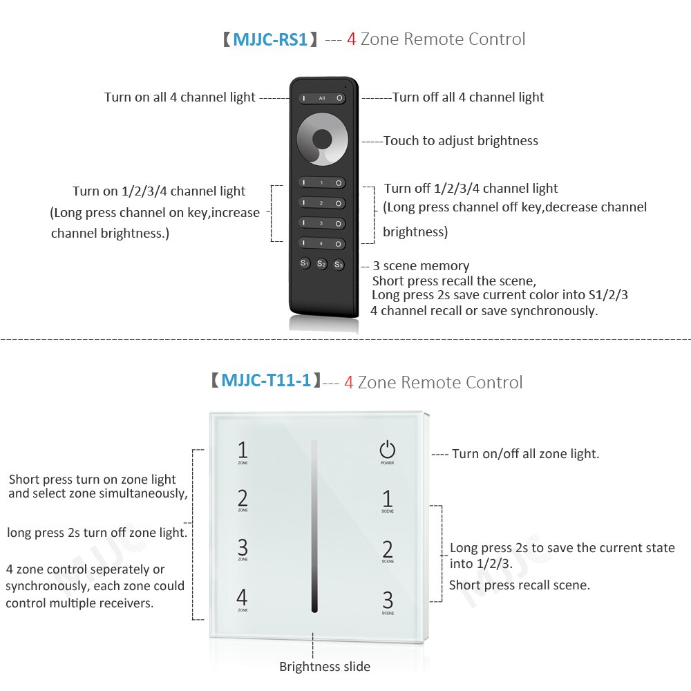 LED Dimmer 12v 24v 1CH 15A DC PWM 2.4G Wireless Smart Wifi Wall Touch Single Color LED Strip Light Dimmer Controller Switch V1-L