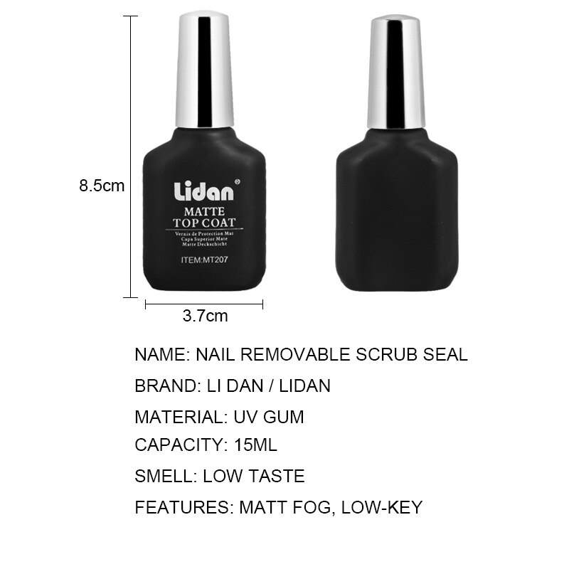 LIDAN MT207 Nail Verwijderbare Matte Top Jas Matte Top Coat Nagellak Uv Gel Top Coat Geen Veeg Nagel Ontwerpen