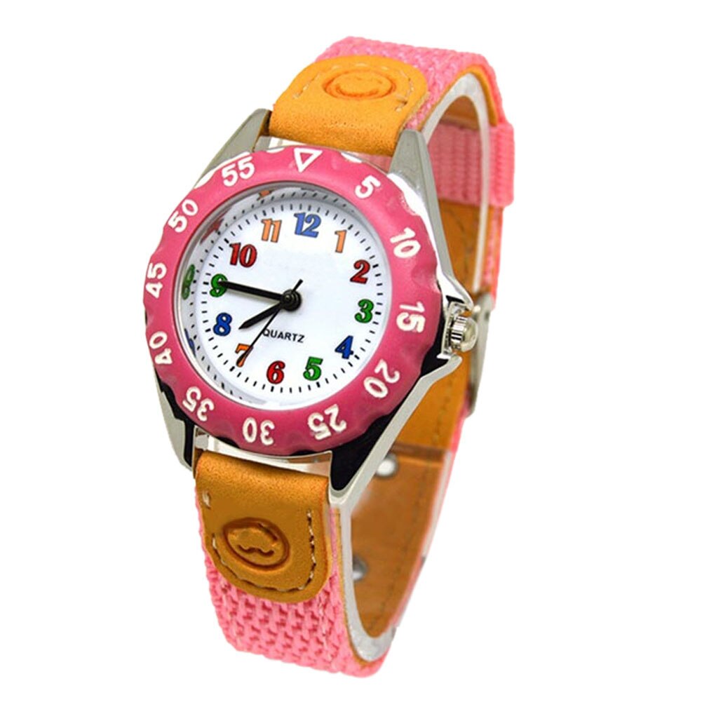 Cute Boys Girls Quartz Watch Kids Children's Fabric Strap Student Time Clock Wristwatch DSS899