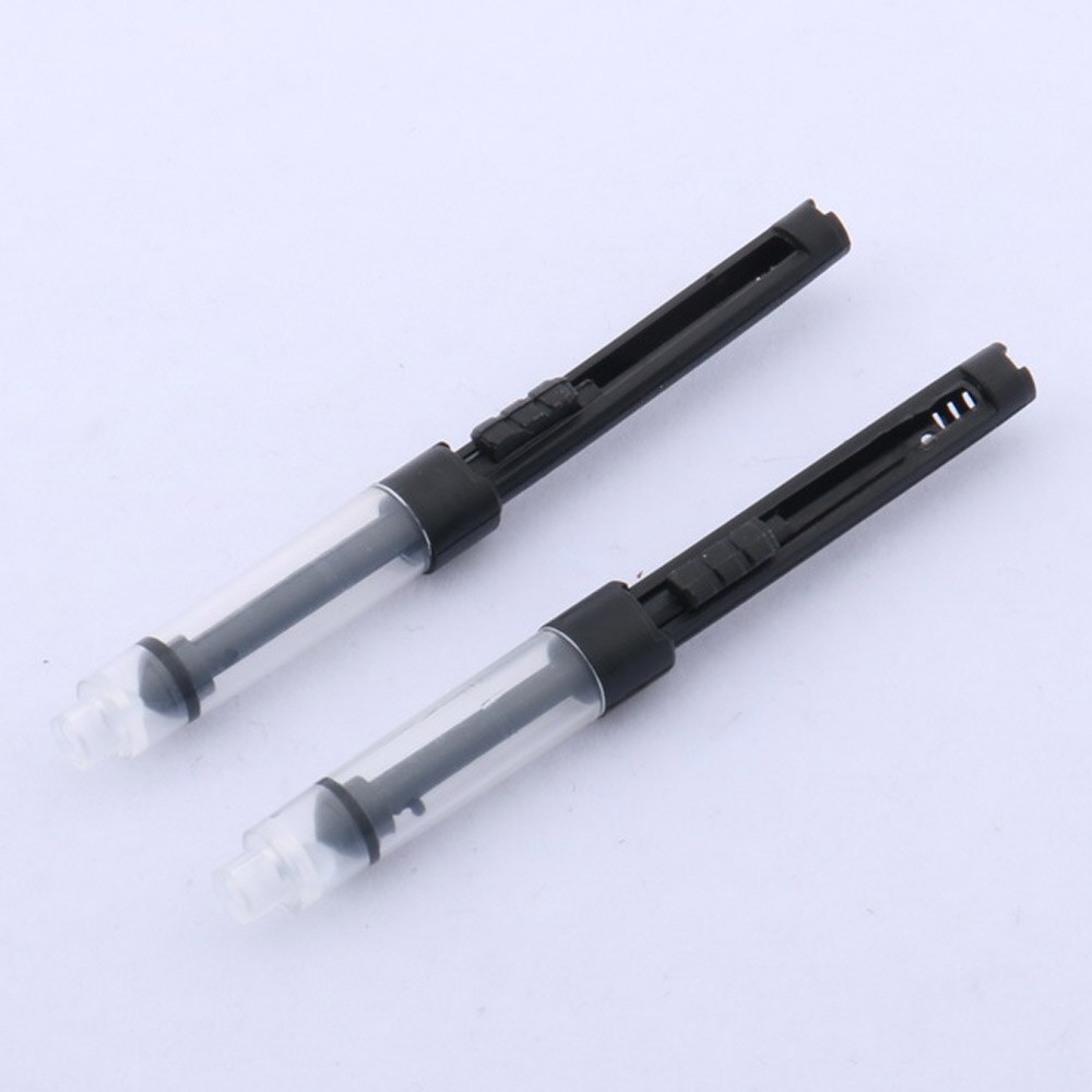 Pluma estilográfica de Metal negro, convertidor de relleno de tinta, 2,6 MM, 5 unidades