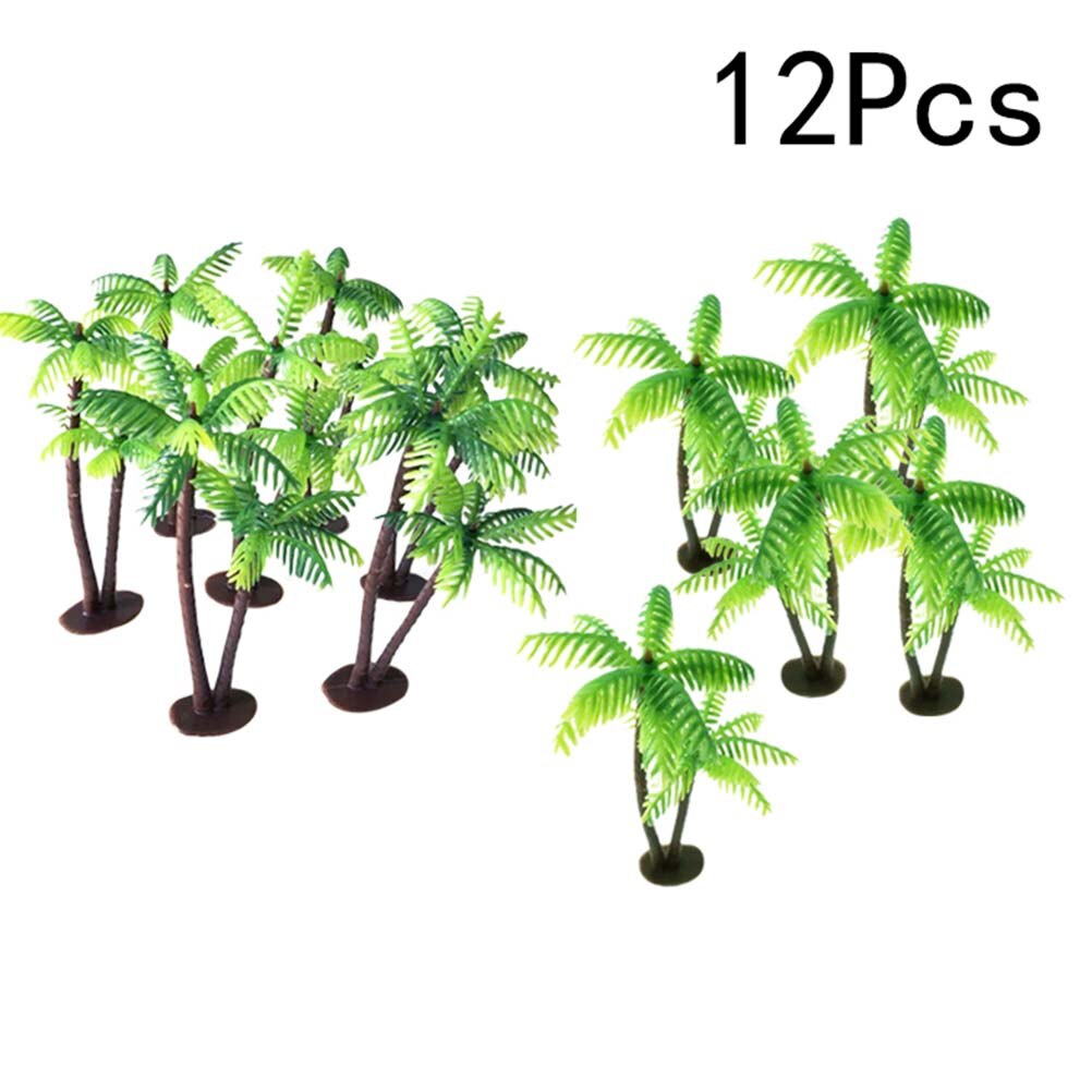3/5/12 stk simuleret plast kokospalme miniature plantepotter akvarium bonsai håndværk kunstig plante mini landskabsindretning