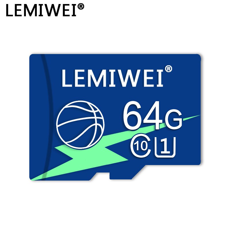 Cartão bonito de alta velocidade 16gb 8gb u1 do tf do basquetebol da classe 10 64gb 32gb do cartão de memória de lemiwei mini cartão para o telefone
