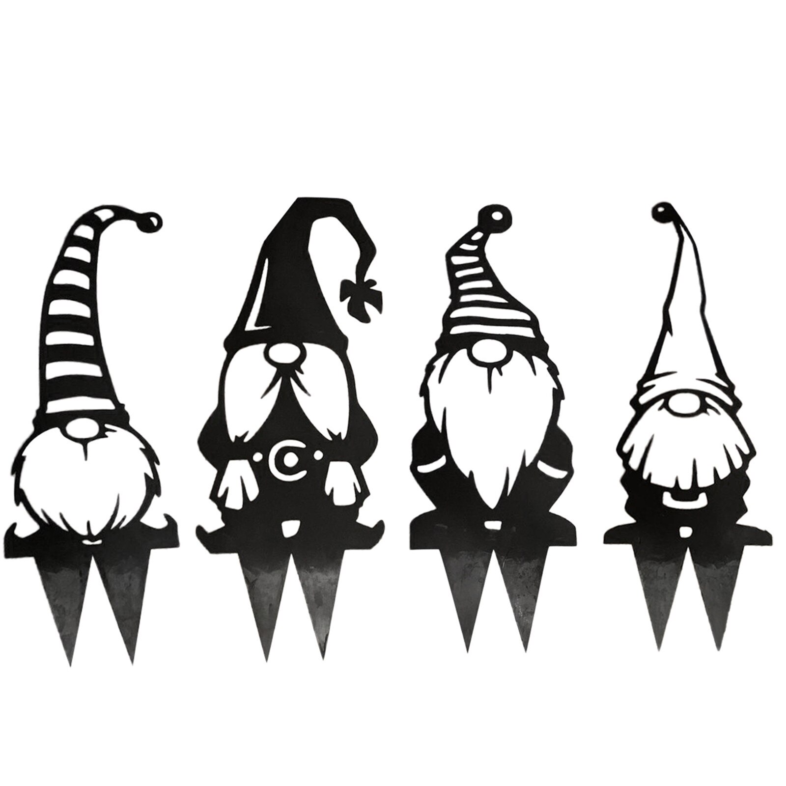 Outdoor Garden Statues Metal Branch Gnomes Decoration Ground Plug Yard Art Backyard Lawn Stakes Decoration Ornament: Default Title