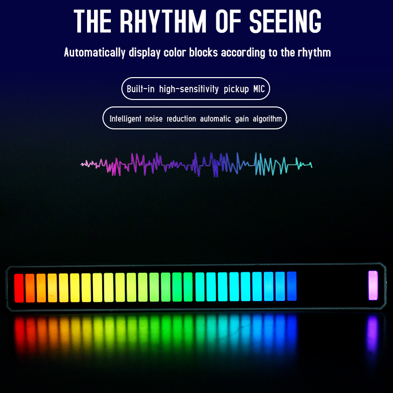 RGB Music Sound control LED light app control Pickup Voice Activated Rhythm Lights color Ambient LED Light bar Ambient Light