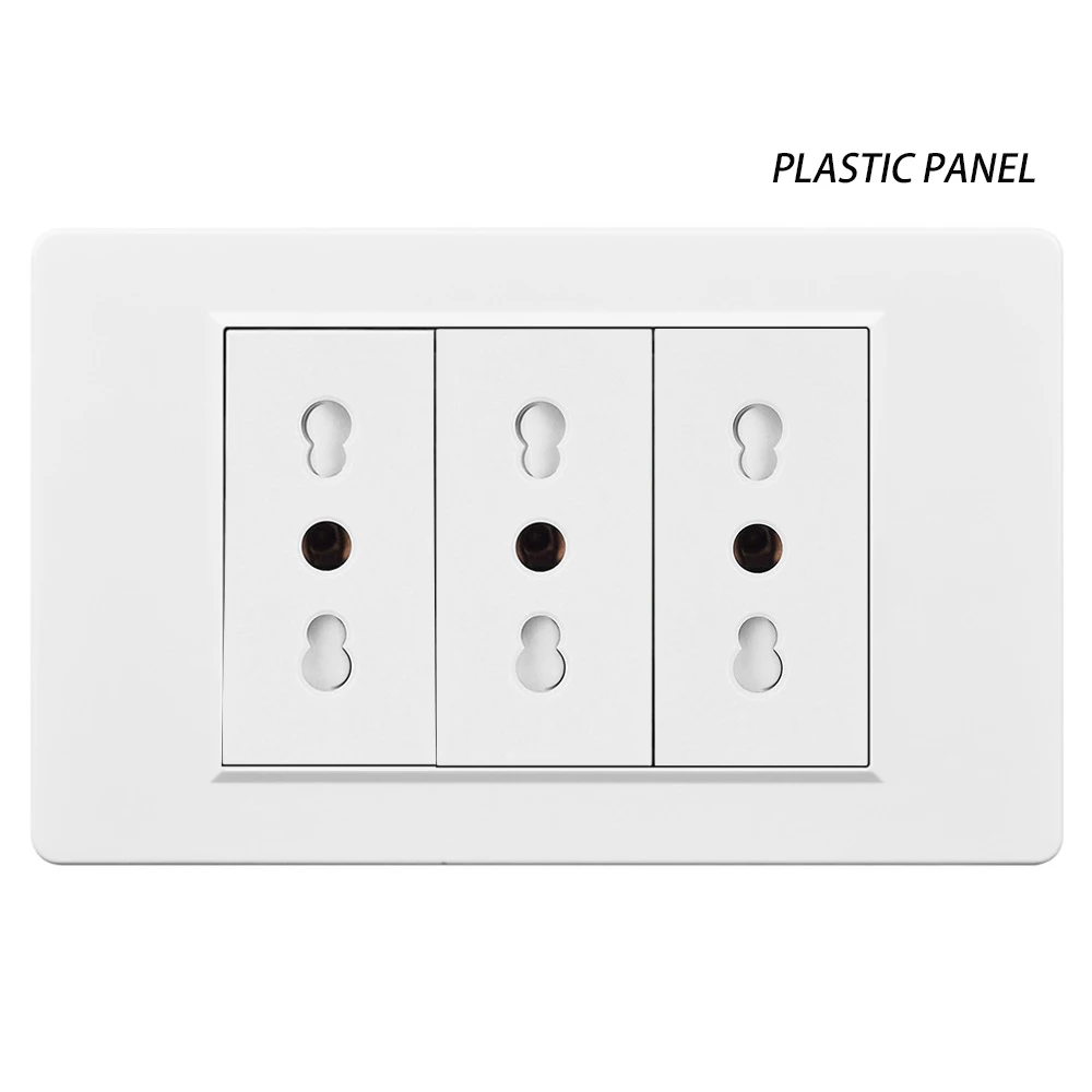 Italy Switch Wall Sockets USB Type-C Chile Plug 16A Chilean Outlets Italian EU Power Socket Tempered Glass Panel Home Office
