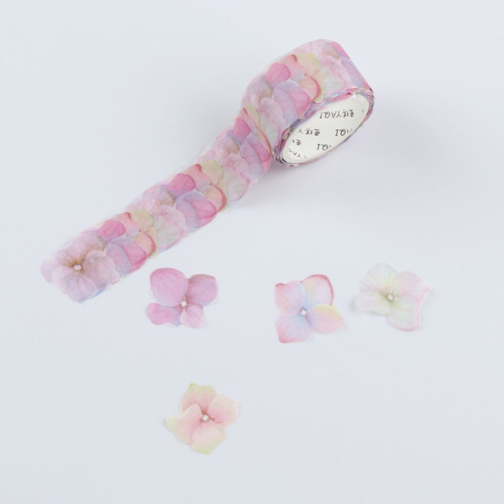 200PCS/Roll Flower Petals Washi Tape Decorative Masking Tape Fragrance Sakura Washi Tape Scrapbooking Diary Paper Stickers: 04