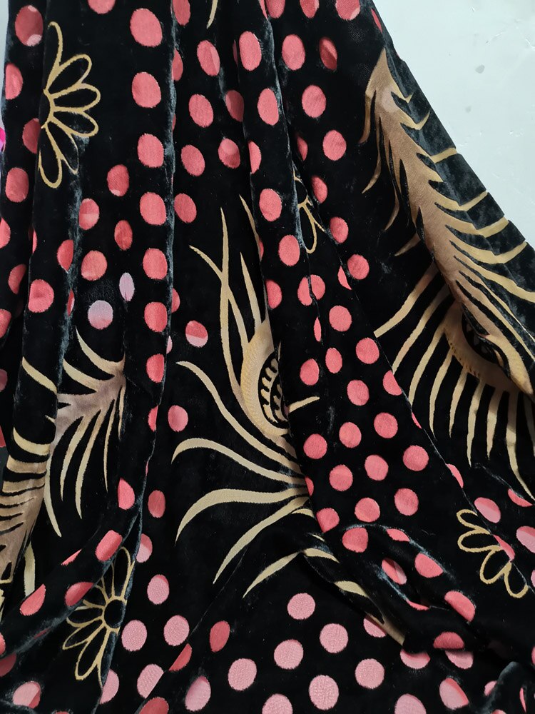 Stroomden Jurk Stof 114cm Breedte Fluwelen Stapel Fleeced Burn-out Stof Trouwjurk Materiaal Stof 1Yard