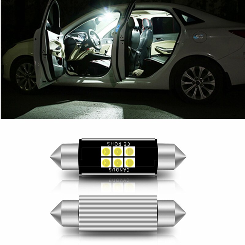 Ampoule LED 3030 SMD C5W C10W pour voiture, éclairage intérieur de voiture, lampe de lecture, dôme, Canbus 12V, 1 pièce, 31mm, 36mm, 39mm, 41mm: white / 41mm
