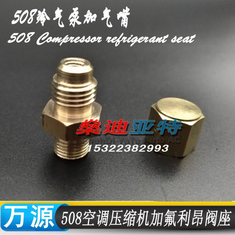 (5sets) Automotive air conditioning Compressor Fittings connector/508 Compressor refrigerant seat Valve core dust cover (copper)