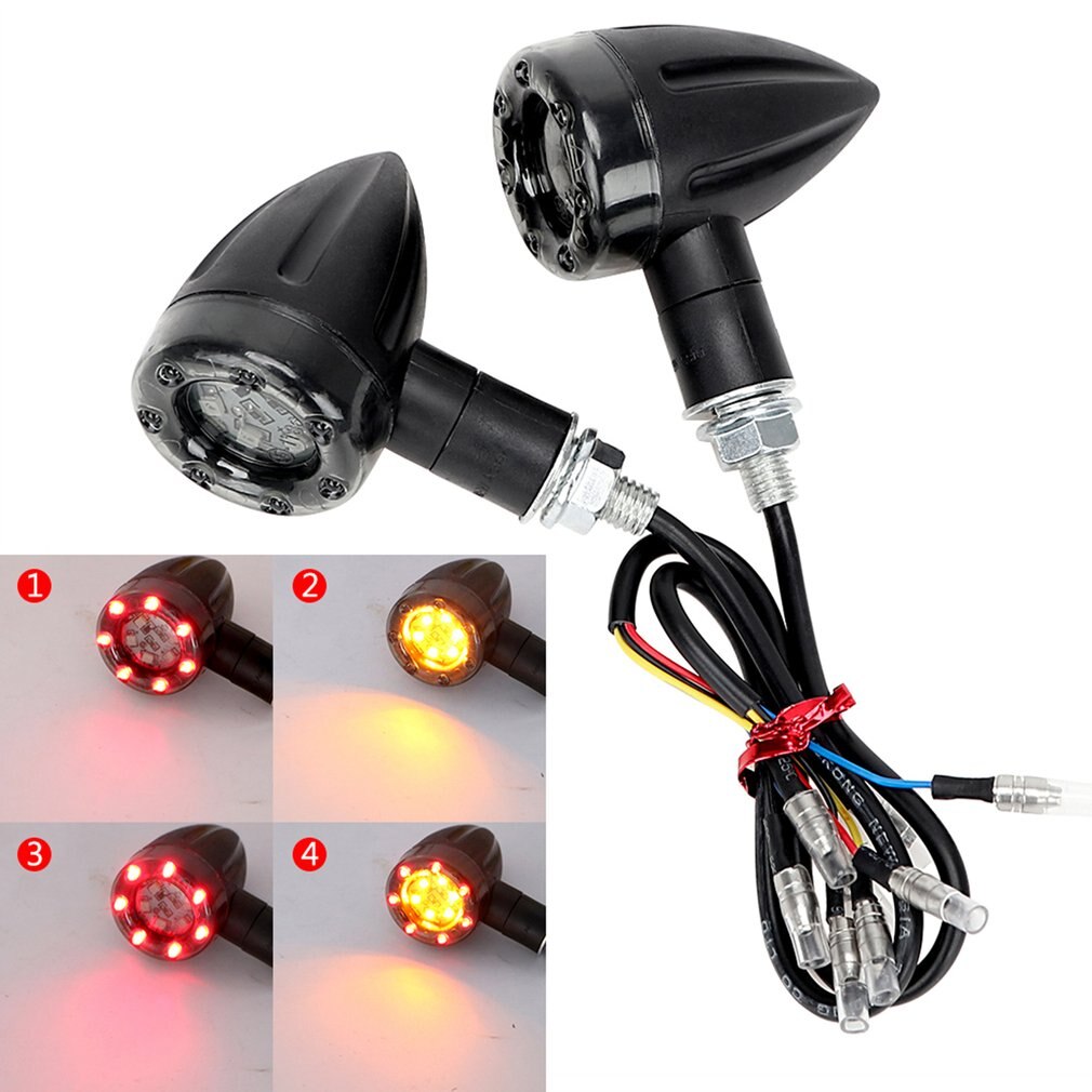 2Pcs Universal Motorcycle Turn Signal Light 12V 13 LED Super Bright Bulbs for Moto Off Road Indicator Light Easy to install