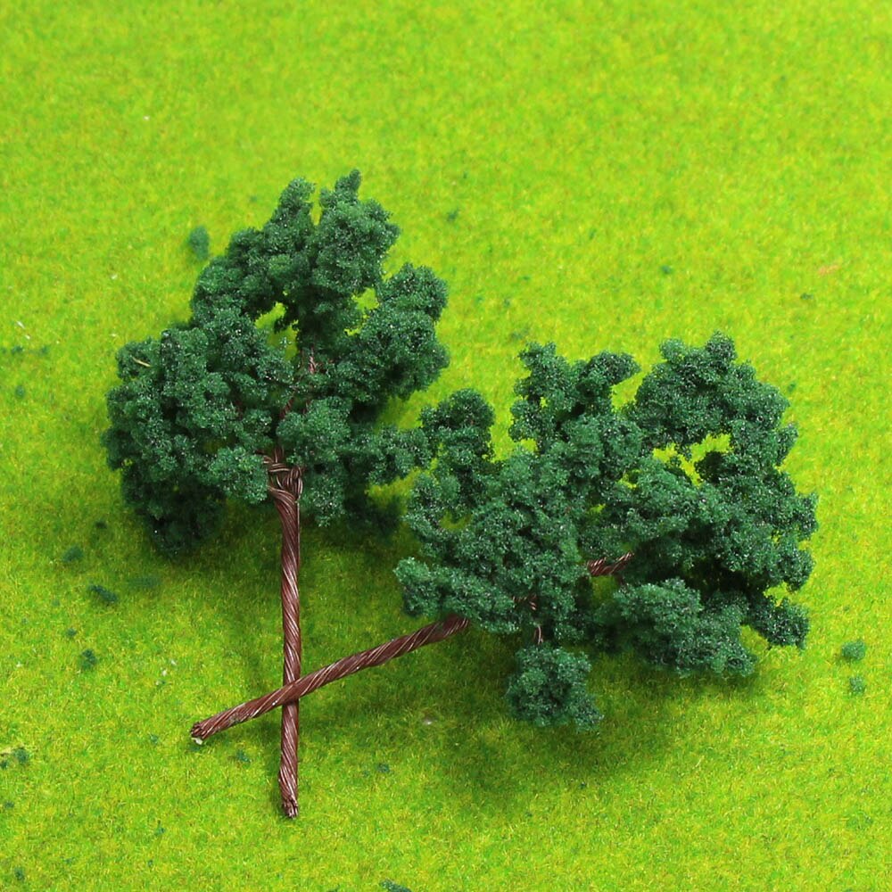 D7040 20 stuks HO Schaal Trein Lay Set Model Bomen Deep Green 6.5cm 1: 87 Ijzerdraad Bomen