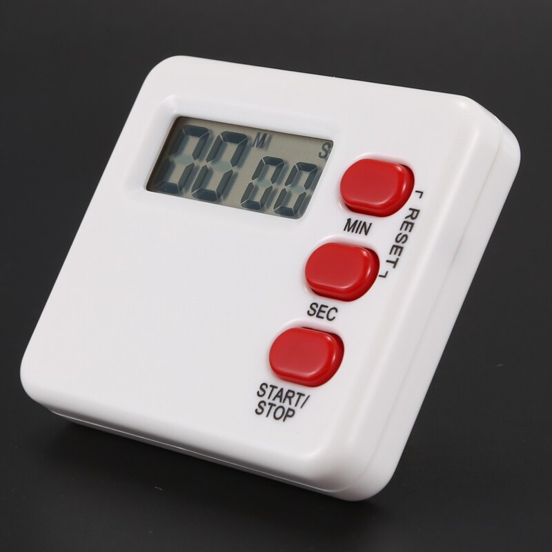 Clock Kitchen Cooking Timer Minute Digital LCD Countdown Electronic Calculator White