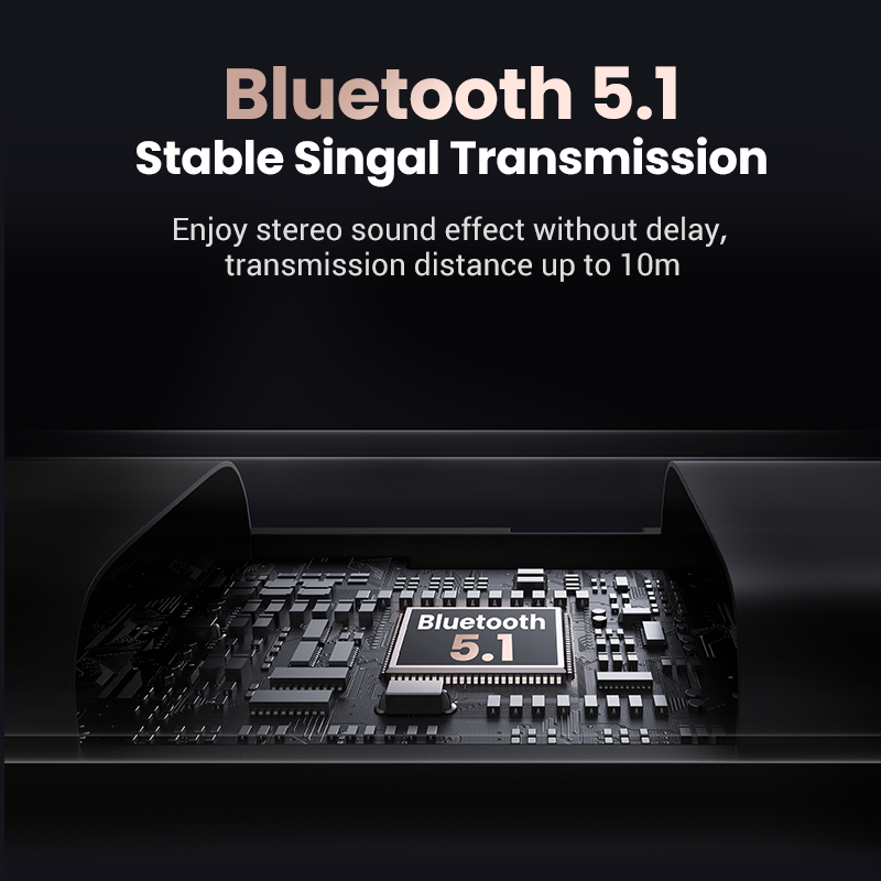 UGREEN-Adaptador 2 en 1 para coche, transmisor y receptor estéreo con Bluetooth 5,1, inalámbrico, conector auxiliar de 3,5mm, Kit de micrófono