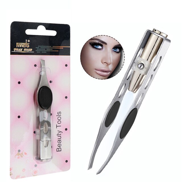 Dalse – pince à épiler avec lampe LED, Mini pince à épiler pour sourcils, maquillage, outils de beauté, épilation, coupe délicate: B