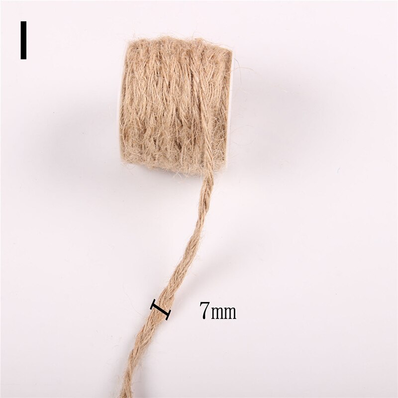 Corde de ficelle en toile de Jute hessienne, 5M, en toile de Jute naturelle, pour emballage , fournitures décoratives Vintage pour fête de mariage: I