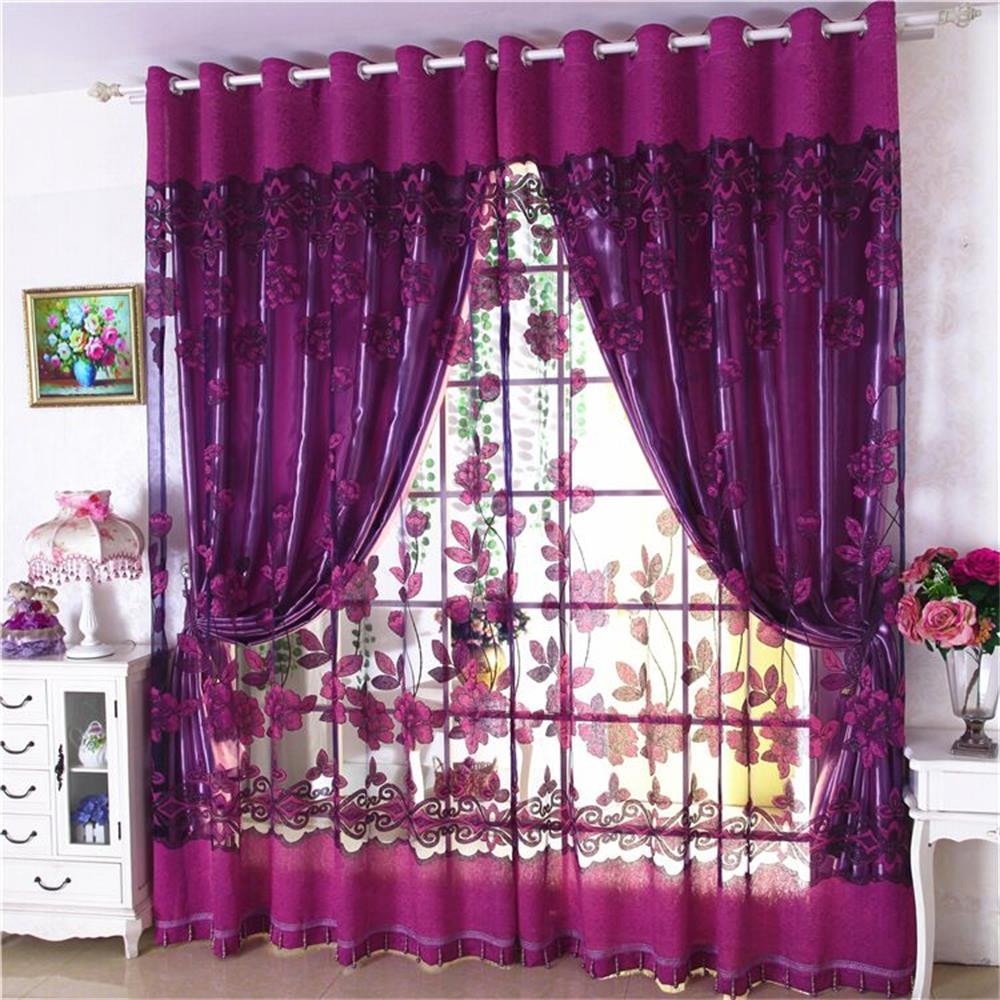 Rideau de porte fenêtre en Tulle de couleur Pure 4 #, panneau de drapage écharpe Pure, rideaux de chambre à coucher moderne, écrans de fenêtre de salon