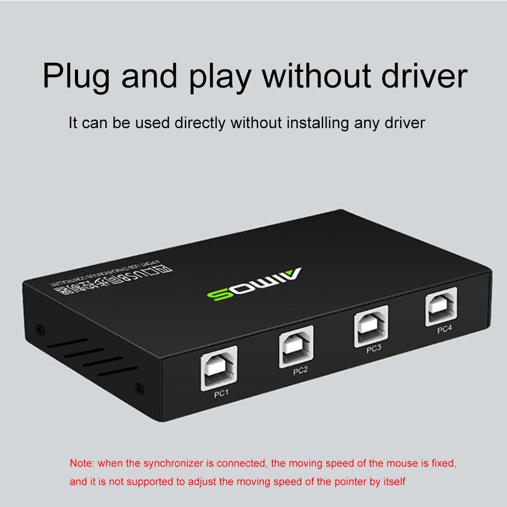 KVM Switcher With Cables Accessories Synchronous Controller 4 Port USB2.0 Splitter For Computer Gaming Stable Data Transmission