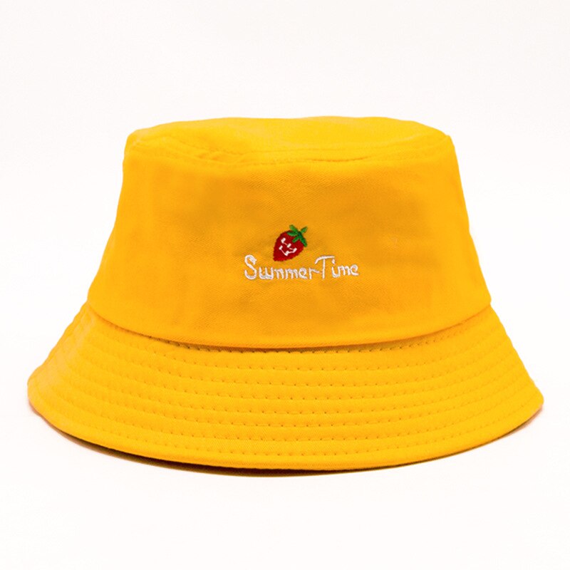 Chapeau de poisson unisexe | Noir blanc jaune été femmes hommes Couple chapeaux unisexe, casquette Hip Hop, chapeau seau Panama protection solaire, chapeaux de pêcheur: Summer Time yellow