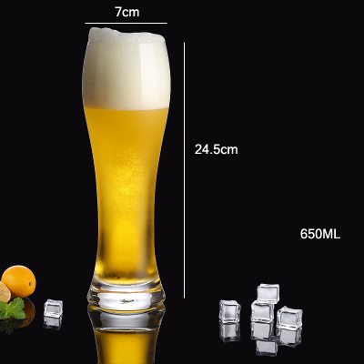 1Pcs Thick Crafted Beer Glasses Large Capacity Beer Mug Transparent Wine Glass Cup Club Bar Party Home Drinkware: 650ml