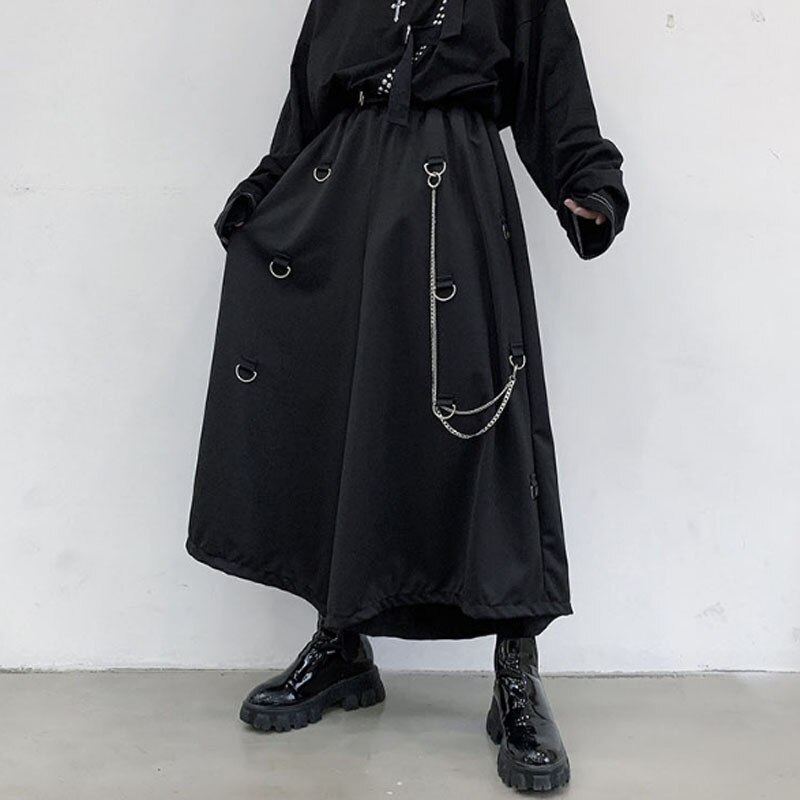 Homens-ropa de calle informal de metal para hombre, camisa masculina de estilo japonés, estilo gótico, punk, kimono