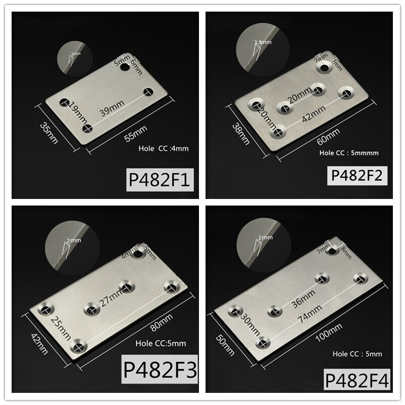 180 Degree Plane Stainless Steel Straight Strip Corner Bracket Angle Corner Connector Code Furniture Hardware