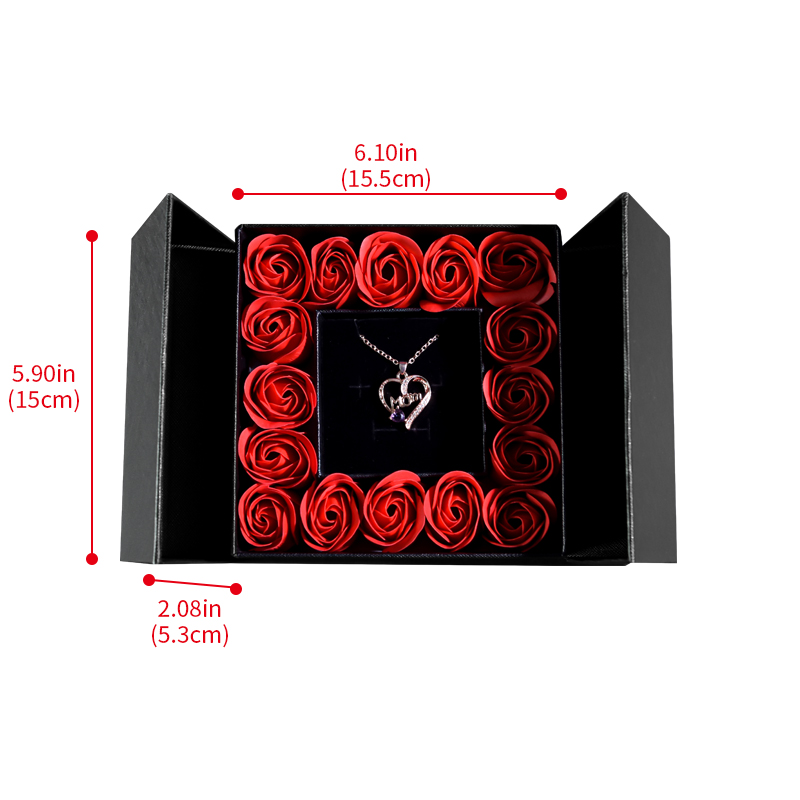 Cadeaus voor vrouwen Sieraden Hanger Ketting/w Zeep Eeuwige Roos Geschenkdoos Moederdag Ketting Sieraden Huwelijksverjaardag