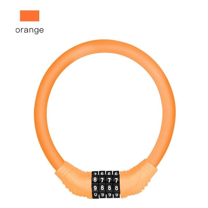 Fietsslot 4 Cijferige Code Combinatie Fiets Lock Anti-Diefstal Anti-Verloren Fiets Sluizen Legering Beveiliging Ring lock: Oranje